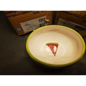 TAG Watermelon Ceramic Small Serving Bowl Green Cream Summer Decor 450712